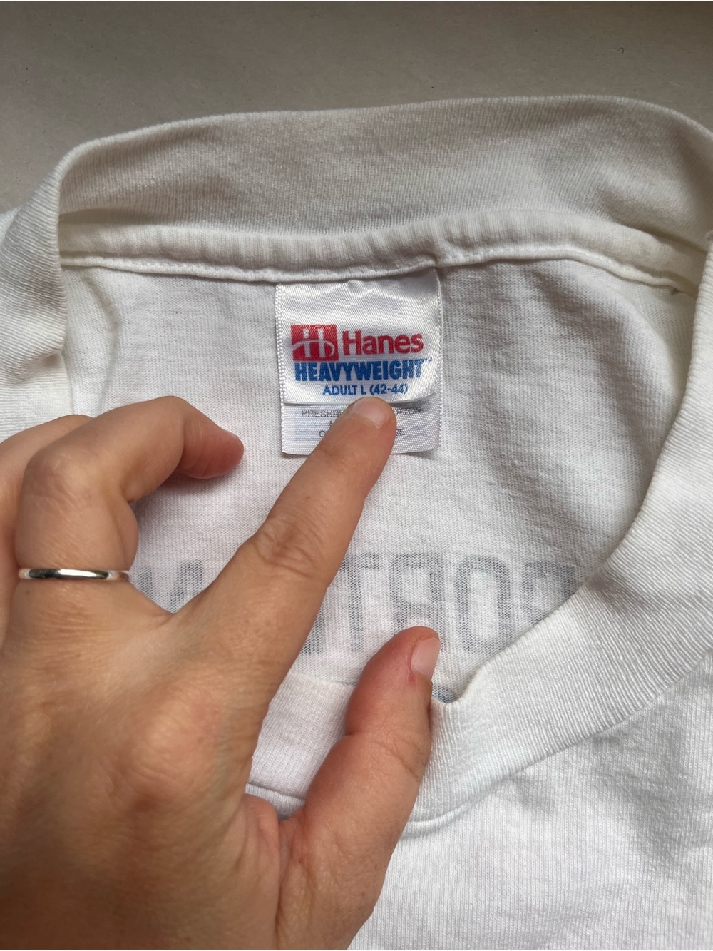 Hanes Vintage 90s Cuervo Tequila White Heavyweight Crewneck T-Shirt Large - Picture 7 of 9
